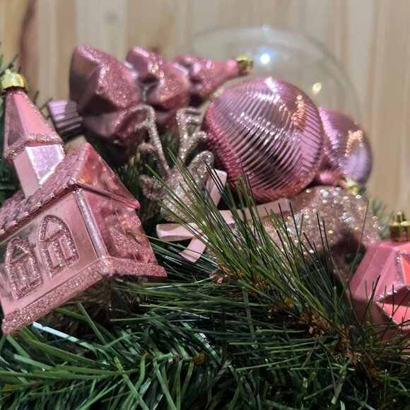 Dusty Rose Shatterproof Christmas Tree Trimming Ornaments - 15 Piece Set - Picture 4 of 5